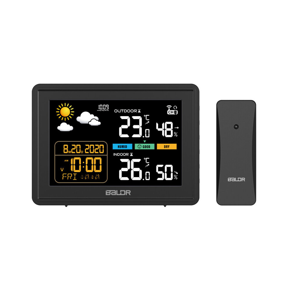 Weather Station Wireless Indoor Outdoor Sensor Thermometer Hygrometer Digital Alarm Clock Barometer Forecast Color 5063131273427