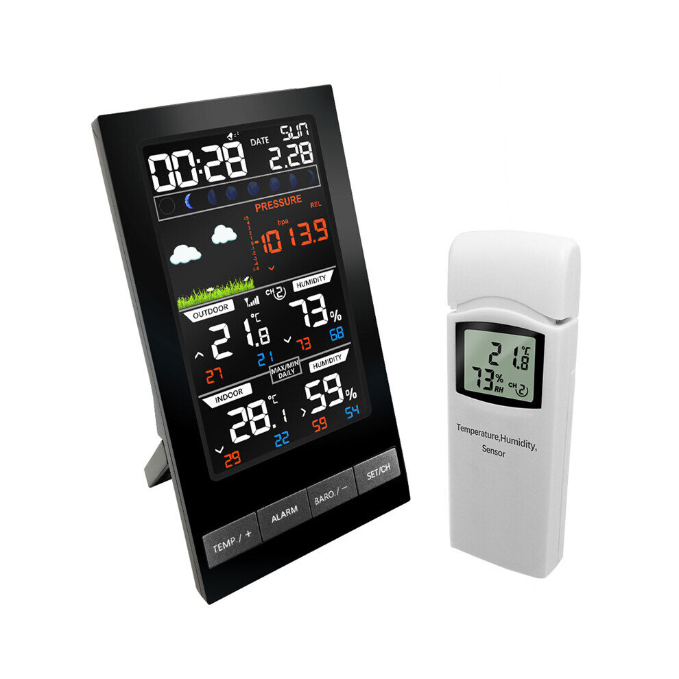 Weather Station Smart Wireless indoor Outdoor Sensor Hygrometer Pressure mmHg Barometer Alarm Clock Weather Forecast