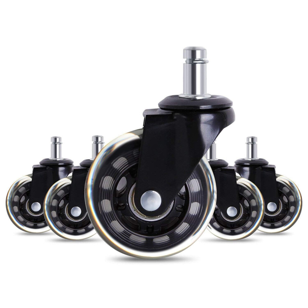 5 Pcs Furniture Caster Office Chair Caster Wheels Roller Rollerblade Style Castor Wheel Replacement (2.5/3Inches) 5063131266740