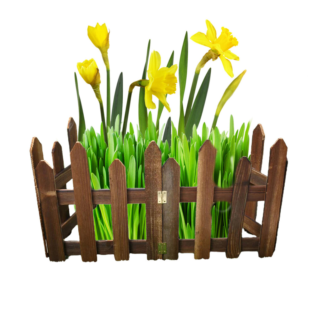 Garden Picket Fence Wooden Garden Picket Fence Wood Picket Fence Palisade Garden Border Edging For Bonsai Lawns Decorative 5063131245585