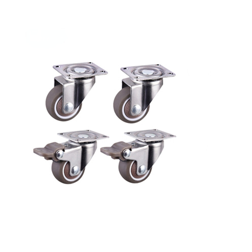 4Pcs Furniture Casters Wheels Soft Rubber Swivel Caster Silver Roller Wheel For Platform Trolley Chair Household Accessori 5063131256826