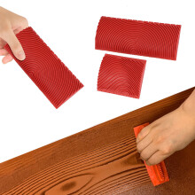 2pcs Rubber wall texture roller imitation wood grain pattern paint design brush Art Embossing DIY Wall Painting tool Home decor