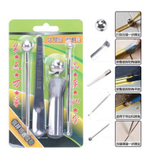 5pcs Beauty Seam Construction Tool Set Floor Tile Grout Repair Steel Pressed Ball Stick Corner Angle Scraper Wall Gap Cleaner