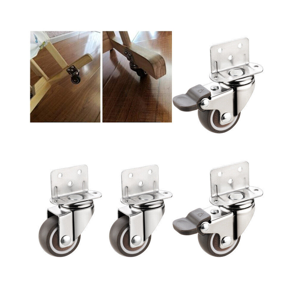 1Pc Heavy Duty Casters 20Kg Mute Swivel Wheels For Moving Furniture Chair Crib Cabinet Workbench Soft Rubber Universal Castor 5063131256864