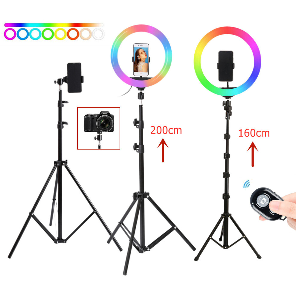 10Inch 13Inch Selfie Rgb Led Round Ring Lamp With Stand Tripod Photographic Lighting For Phone Tiktok Youtube Makeup Video Vlog 5063131984750