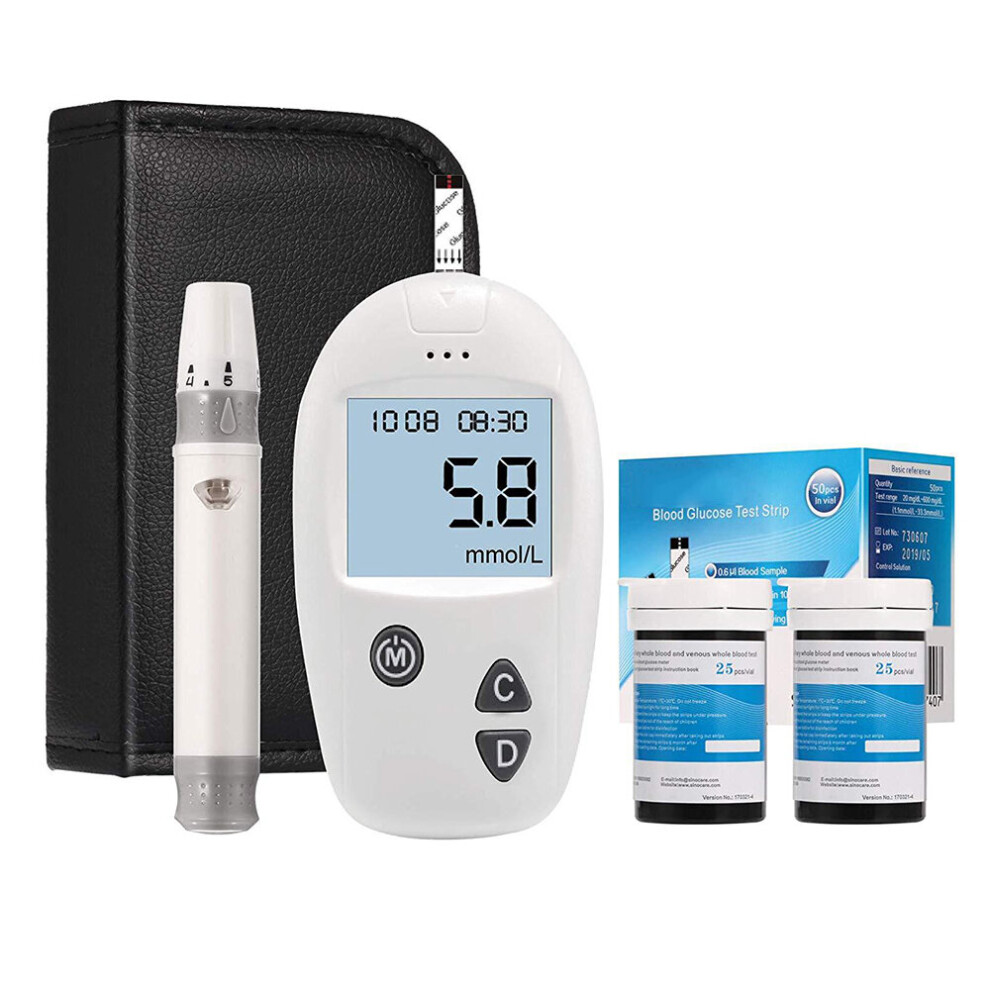 Wejoy Blood Sugar Test Kit Diabetes Blood Glucose Meter Monitor Kit With 50 Test Strips And 50 Lancets Sugar Machine No Coding