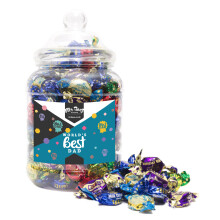 World's Best Dad Gift Toffees & Eclairs 1000gm Novelty Jar Sweet Tub Fathers Day