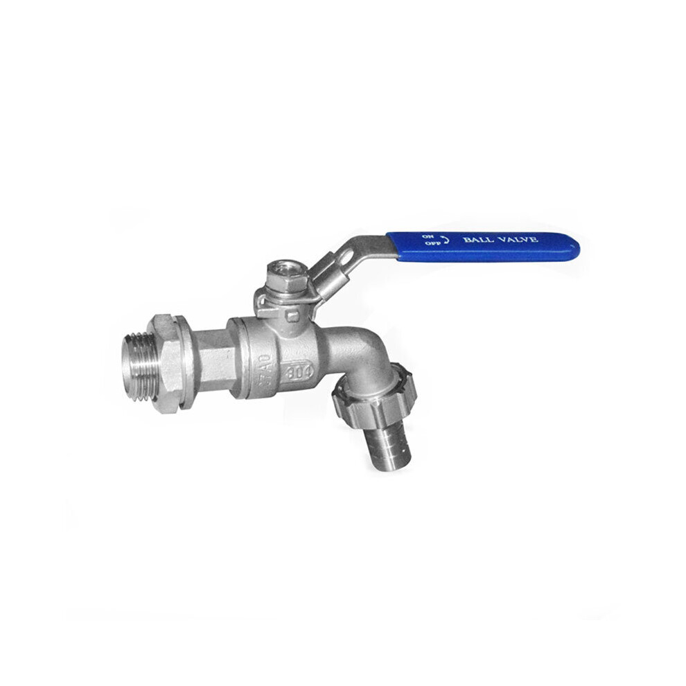 Stainless Steel Ball Valve - 1/2 Inch Weldless Bulkhead Bibcock For Building Home Brew Kettle/Mash Tun 5063131305548