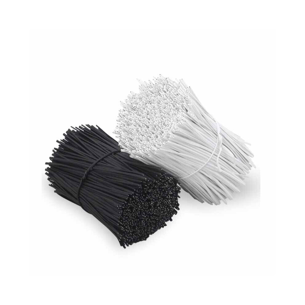 100Pcs Black White Twist Tie Plastic Shell Reusable Galvanized With Iron Core Bendable Cable Ties 0.75*80-250Mm 5063131198645