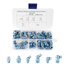 UKCOCO 50Pcs A0829 Grease Fitting Assortment Kit Hydraulic Zerk Grease Nipple Fitting Grease Zerks Assortment Set