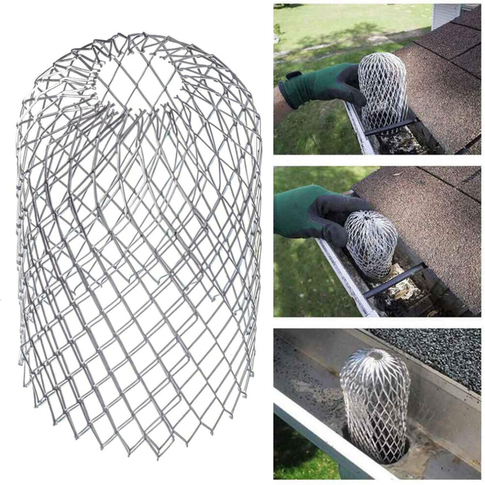 1/4Pcs Leaf Drains Stainless Steel Roof Gutter Guard Filters Strainer Stops Leaves Blockage Leaf Drains Debris Drain Net Cover 5063131235012