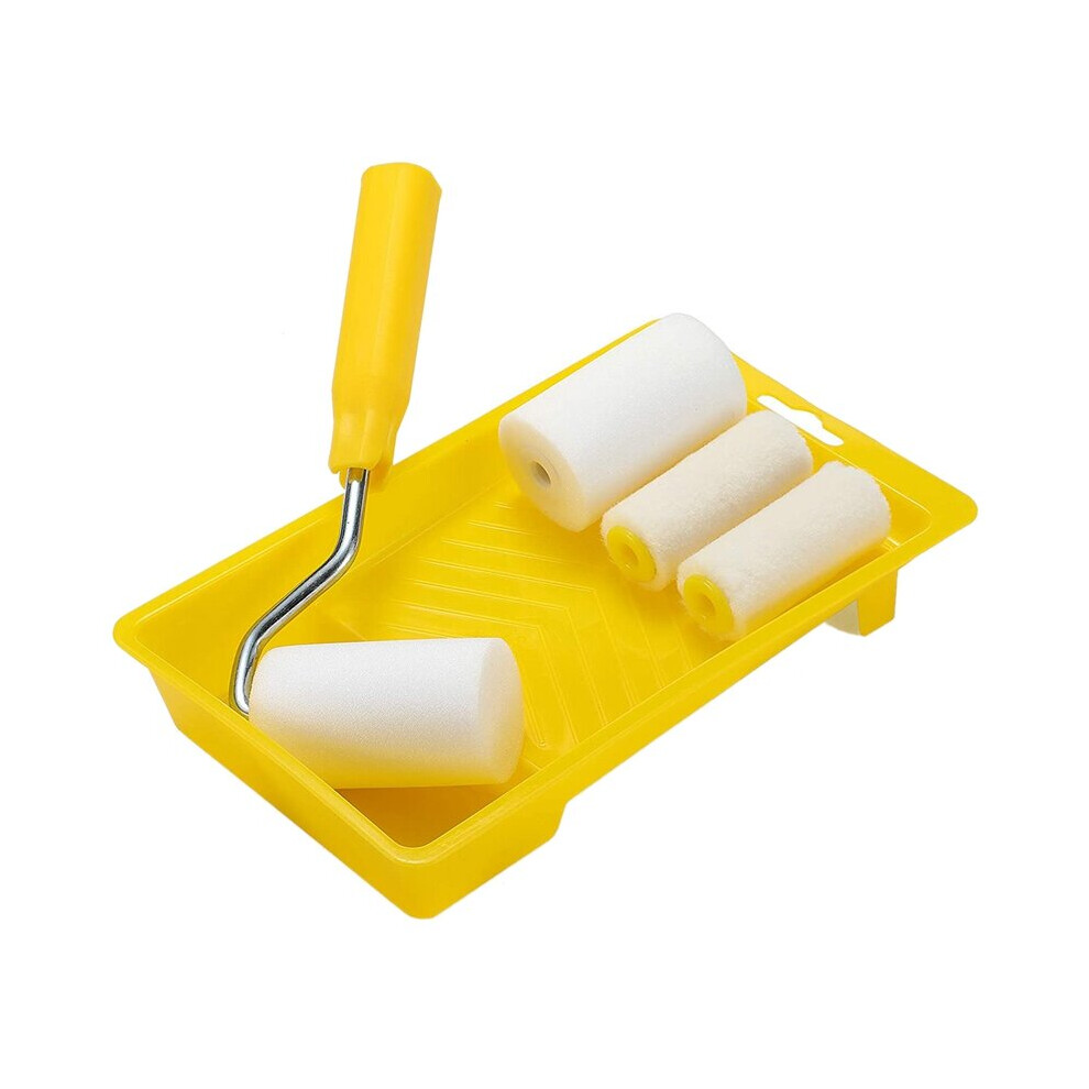 6Pcs Mini Foam Paint Roller Painting Decorating Kit 2 Inch Small Paint Roller Tray Set For Wall Painting Repair Brush 5063131286588