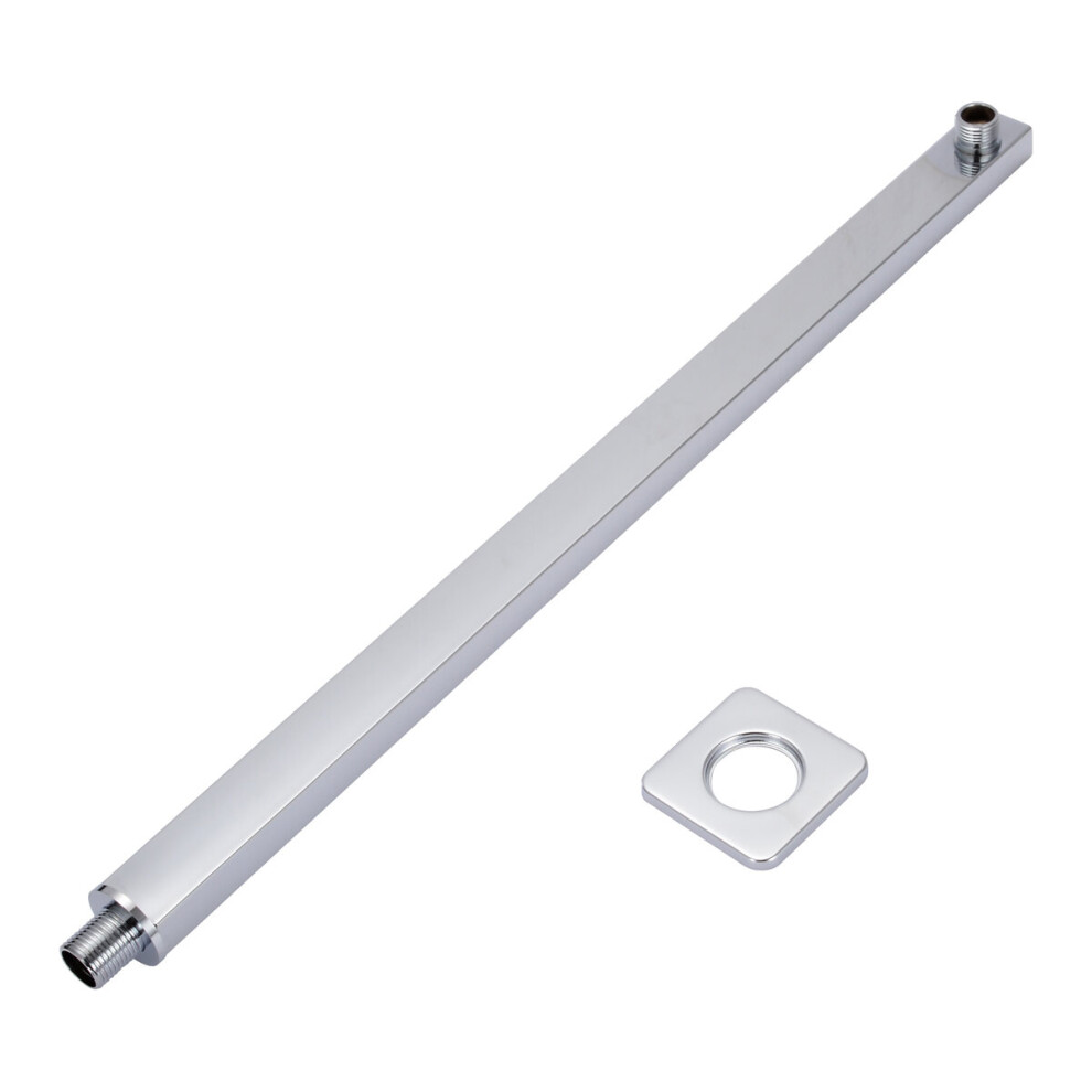 57Cm Wall Mounted Chrome Shower Arm Silver Square Shower Extension Arms For Rain Shower Head Bathroom Shower Accessories 5063131299236