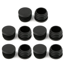 10Pcs Black Plastic Furniture Leg Plug Blanking End Cap Bung For Round Pipe Tube L69A