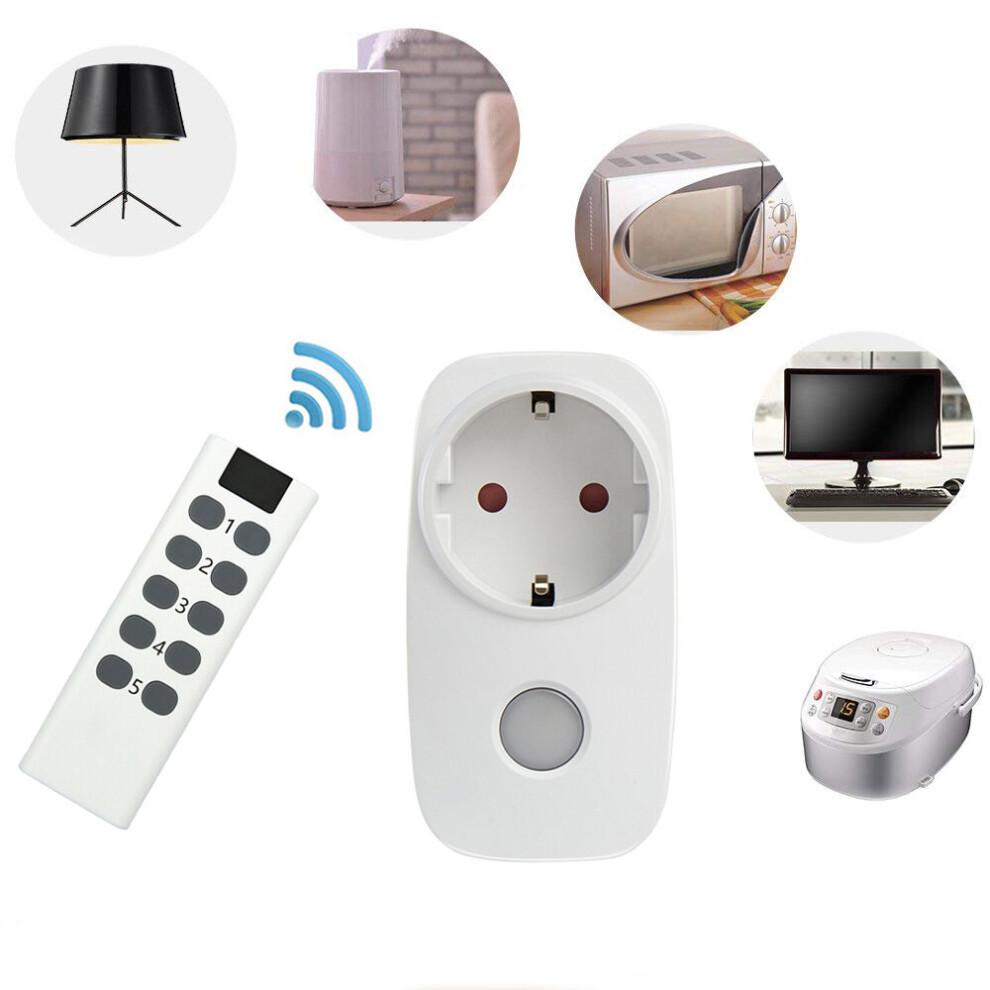 Wireless Remote Control Smart Socket Eu French Plug Wall 433Mhz Programmable Electrical Outlet Switch 220V 230V Led 5063131289916