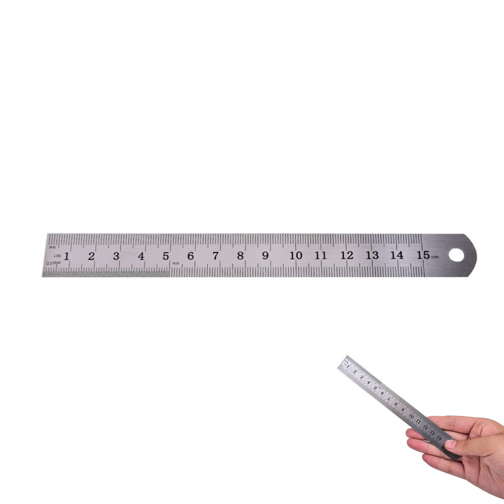 15Cm Metal Ruler Metric Rule Precision Double Sided Measuring Tool 5063131270471