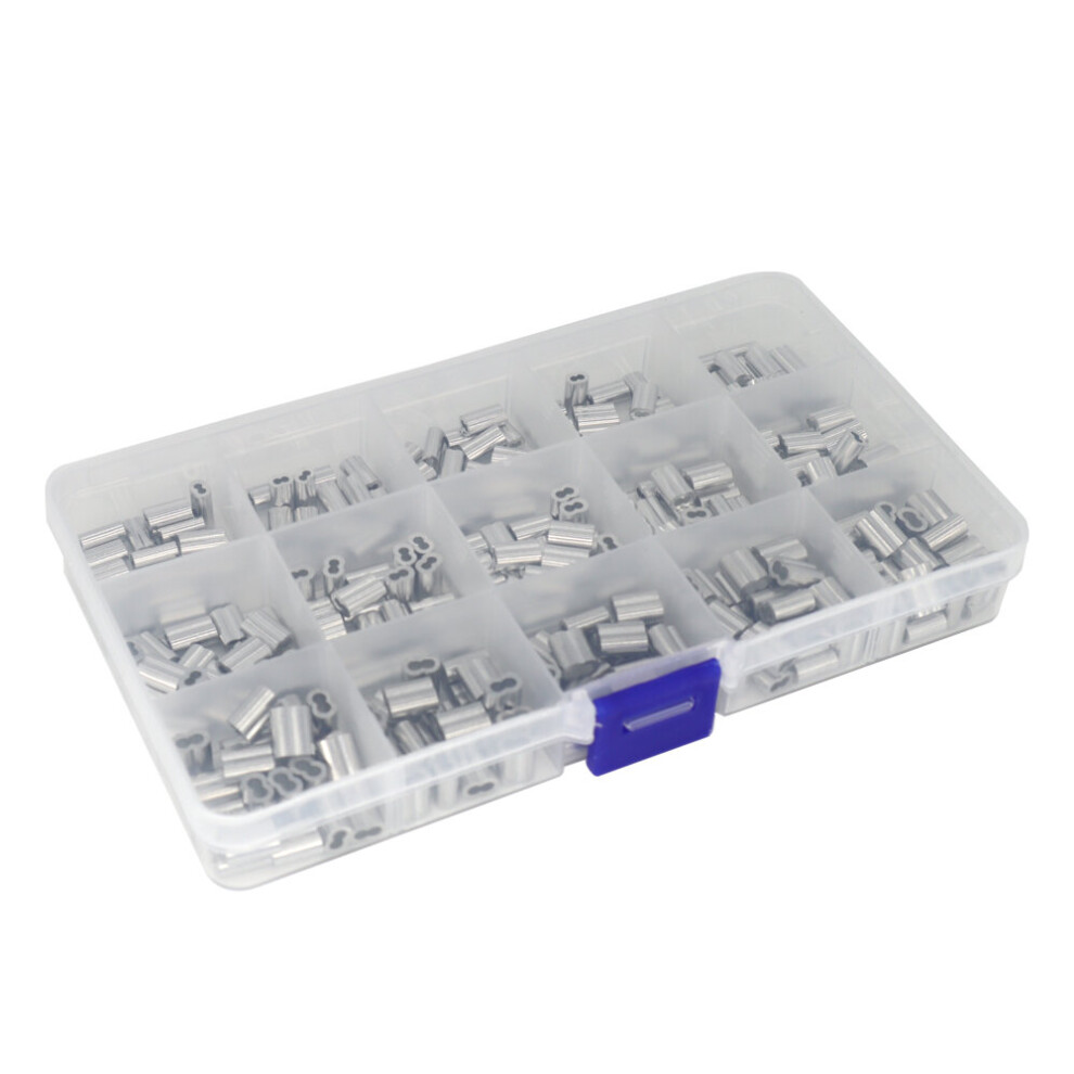 Aluminum Furrules Crimping Sleeve Double-Hole 8 Shape Oval Clip Wire Rope Clamp Fastener Rigging Hardware For Wire Rope Crimper 5063131257007