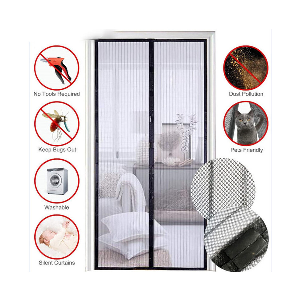 Reinforced Magnetic Screen Door Curtain Anti Mosquito Insect Fly Bug Curtains Automatic Closing Door Magnetic Mesh Insect Screen 5063131206012
