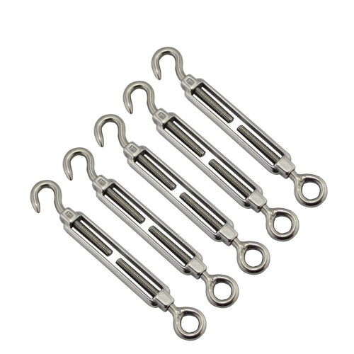 1pcs M10 M12 M14 M16 304 Stainless Steel Adjust Chain Rigging Hooks Eye Turnbuckle Wire Rope Tension Device Line I.738573926