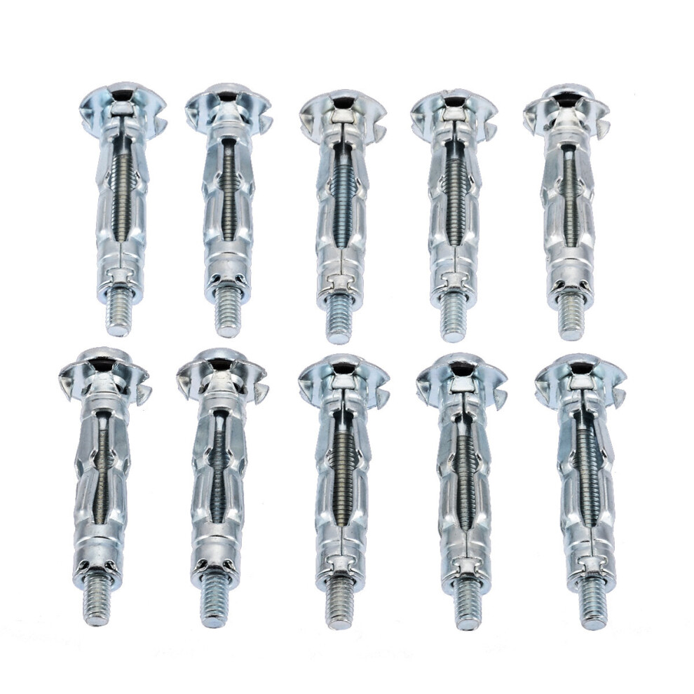 10Pcs M4x32 Bolt Assortment Hollow Wall Anchors Screws For Secure Drywall Sheetrock Paneling To Walls Ceiling 5063131176049