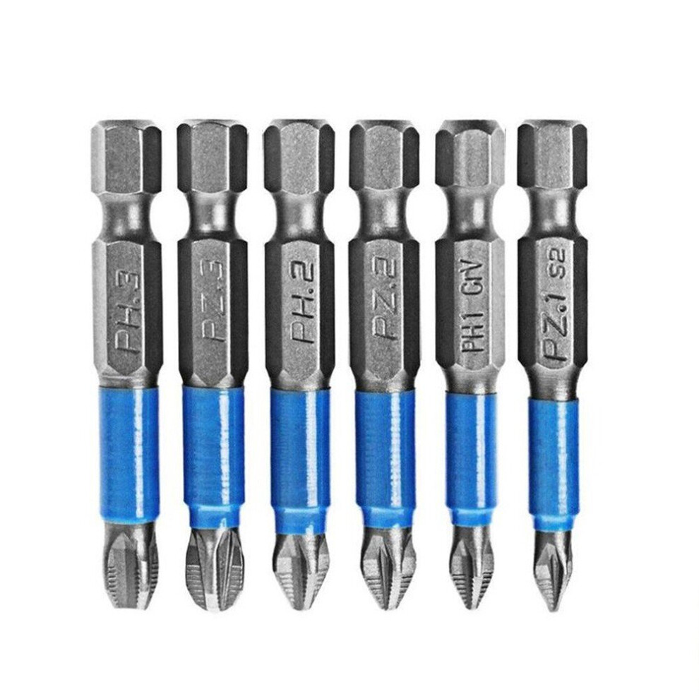 6Pcs Screwdriver Bit Set Hand Tools Electric Hex Shank Magnetic Screwdriver Drill Bit Cross Bit Screwdriver Attachment Multitool 5063131289947