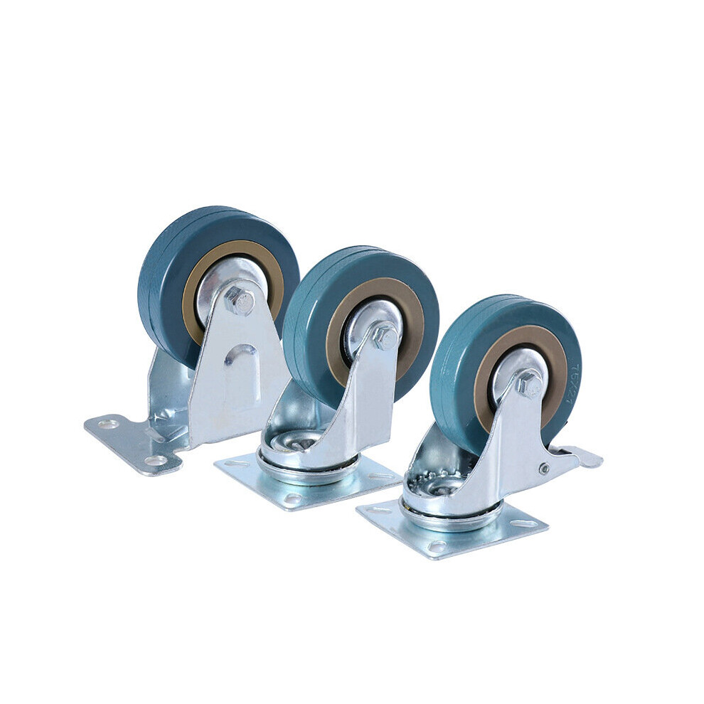 4Pcs/Set 2 Inch Heavy Duty Casters Load 50Kg Lockable Bearing Caster Wheels With Brakes Swivel Casters For Furniture Workbench 5063131266962