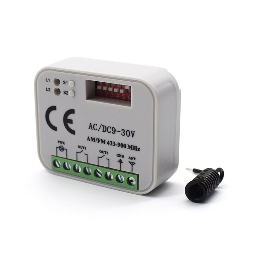 Universal Garage Door Remote Control Receiver 2 Ch Controller Switch For 433 868 Mhz Transmitter Rx Multi Frequency 300-900Mhz 5063131179156