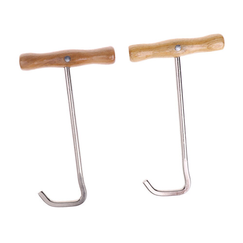 2pcs Stainless Steel Long Boots Pulls Hooks w/ Handle Equestrian Equipment 2