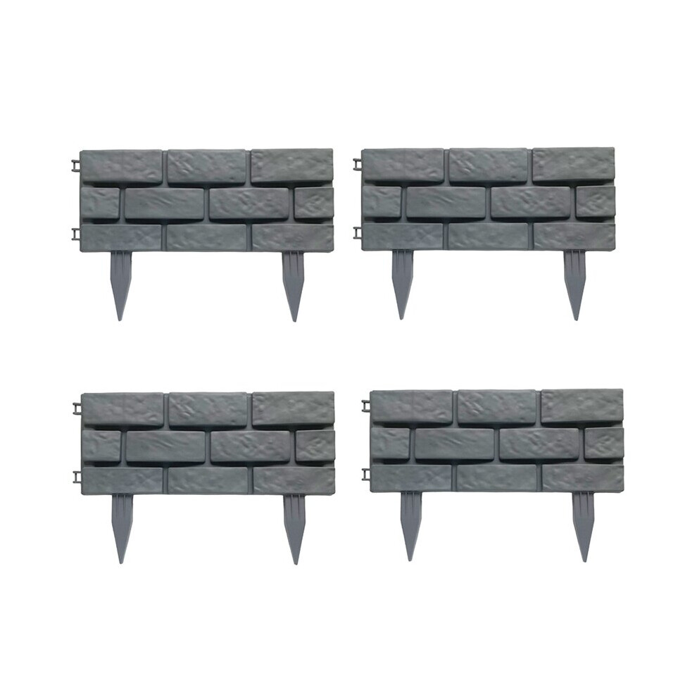4Pcs Garden Edging Courtyard Grass Rectangle Stone Brick Effect Accessories Plant Bordering Path Lawn Fence Decoration 5063131245950