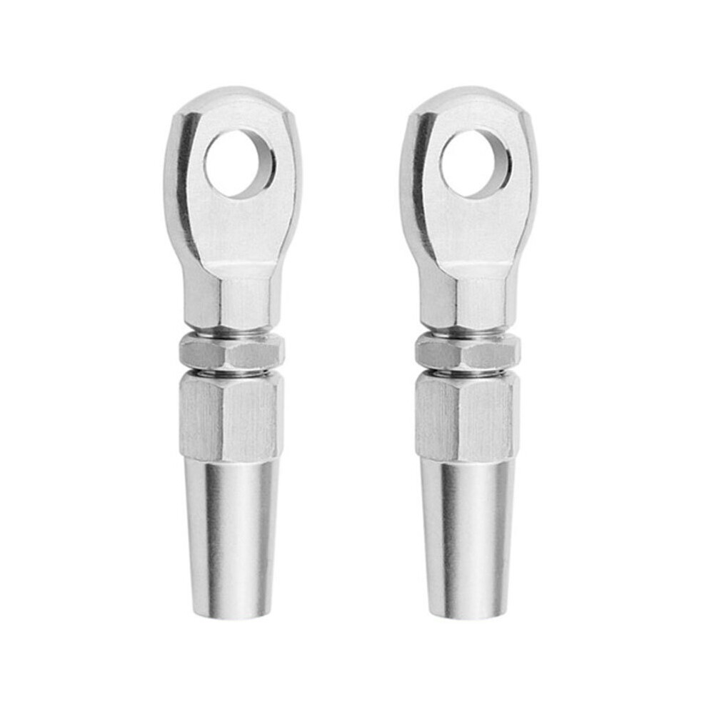 2Pcs Marine Grade 316 Stainless Steel Swageless Eye Terminal Wire Cable Rope Diy Fitting Rigging Hardware Balustrade Kit 5063131257113