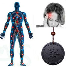 Quantum Energy Pendant Necklace - Black Tourmaline, 4.2x4.2 cm, Scalar Energy Ion Health Jewelry