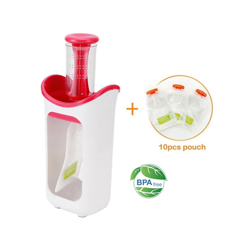 Kids Manual Juicer Squeeze Food Station Homemade Baby Food Dispenser Bags Food Maker Storage Packing Machine Juice Pack Pouches