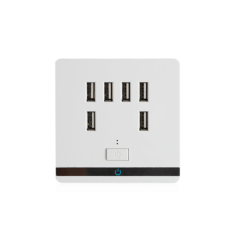 3.4A 6 Port Usb Wall Charger Outlet Power Receptacle Socket Plate Panel Switch Ac 110-220V Sockets 5063131290066