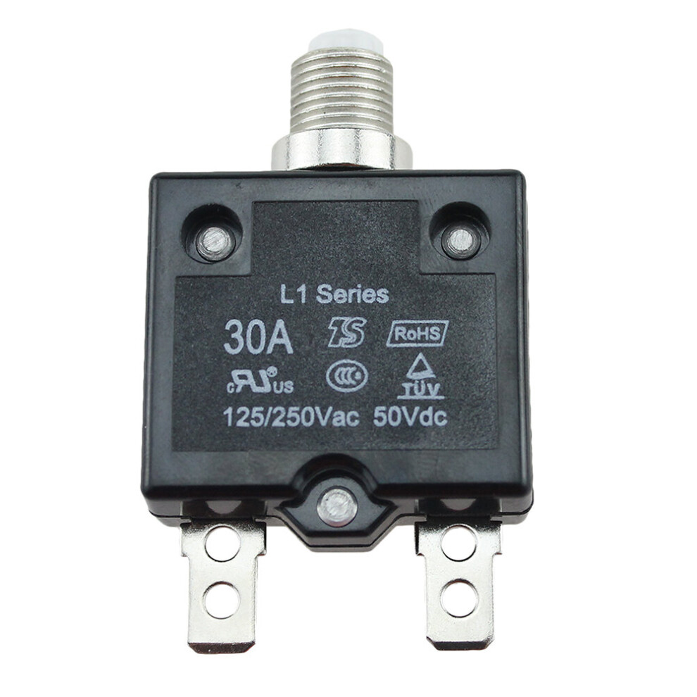 5A/10A/15A/20A/30Amp Push Button Circuit Breaker Panel Mount Air Switch Thermal Electric Protection Moulded Case Resettable 5063131292930