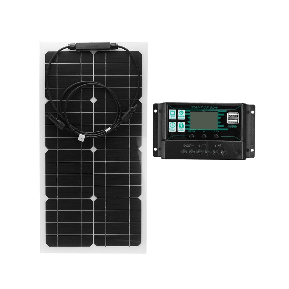 Flexible 100W Solar Panel Kit With 60A Battery Charger Controller For Caravan Rv