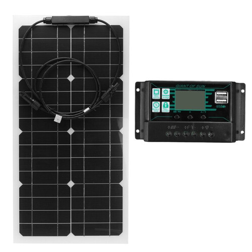 Flexible 100W Solar Panel Kit With 60A Battery Charger Controller For Caravan Rv 1