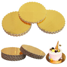 1Pcs Cake Board Round Disposable Dessert Tray Gold Cake Base Cardboard For Wedding Birthday Party Kitchen Accessories Cake Tools