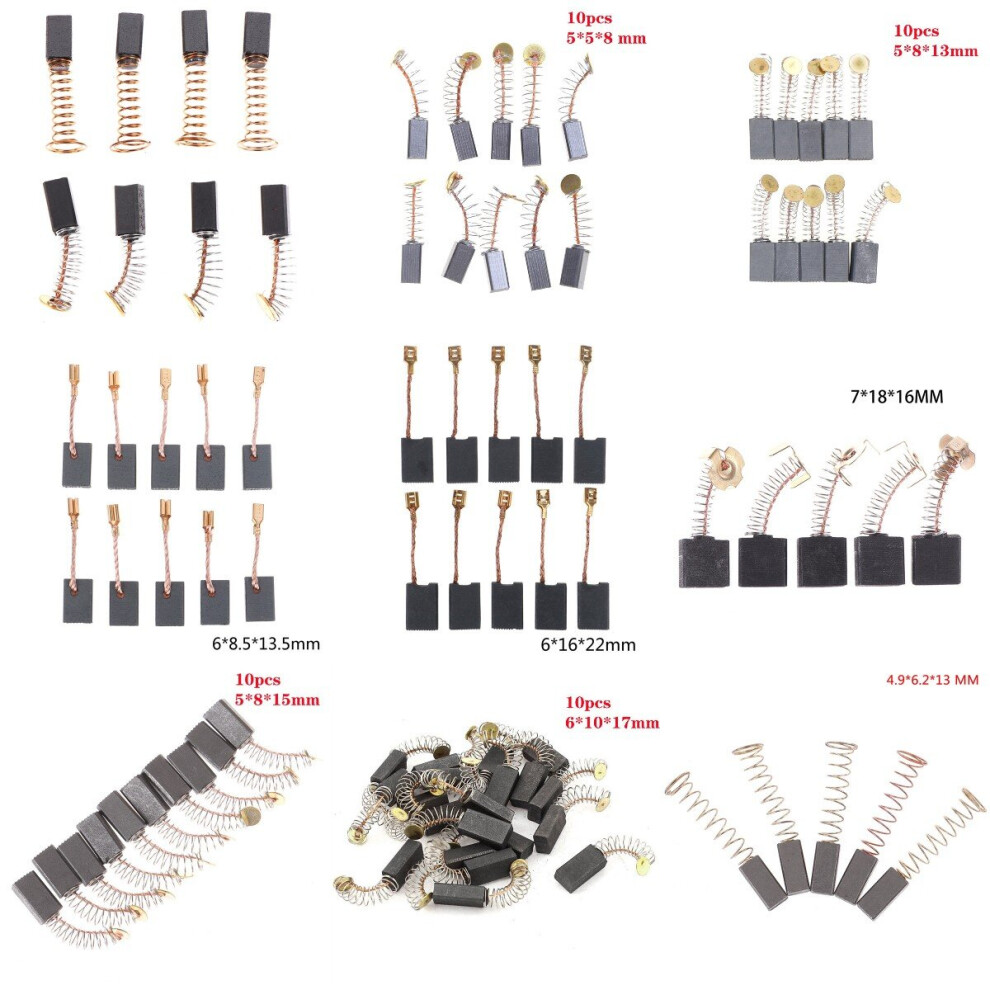 2/4/10/20Pcs 34Styles Power Tool Carbon Brush Electric Hammer Angle Grinder Graphite Brush Replacement 5063131292992