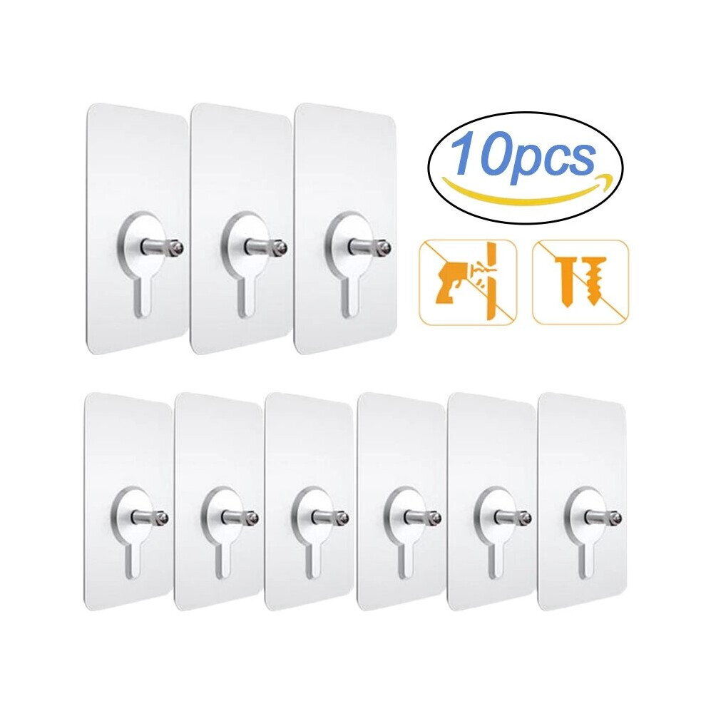 10Pcs Strong Adhesive Seamless Sticky Wall Hook Nail Mounting Rack Screw Rod Non Marking Screw Stickers Wall Picture Hook Kits 5063131239348