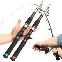 BAKAWA Telescopic Lure Fishing Rod Combo Ultralight Weight Mini Travel Spinning/Casting Reel Set FRP Feeder Pole 1.8-2.