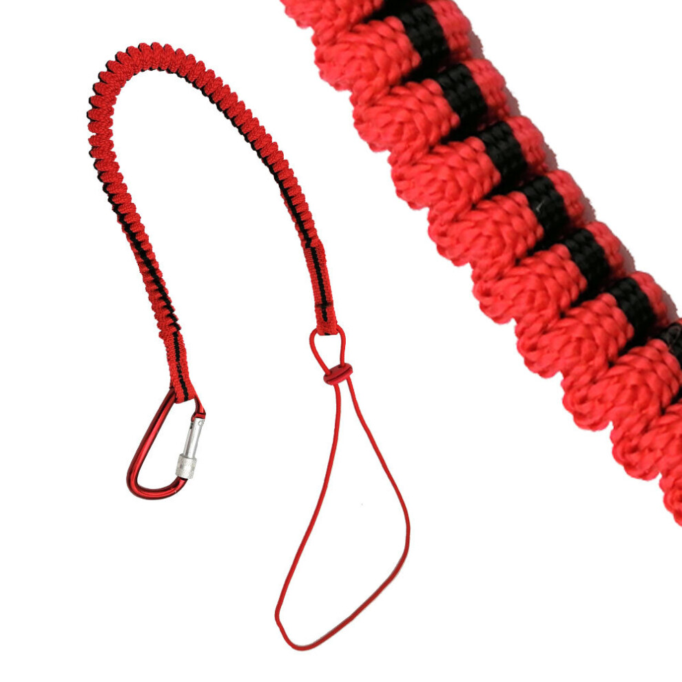 Safety Bungee Tether Tool Lanyard With Carabiner Hook 8Kg Capacity For Climbing Working 5063131283471