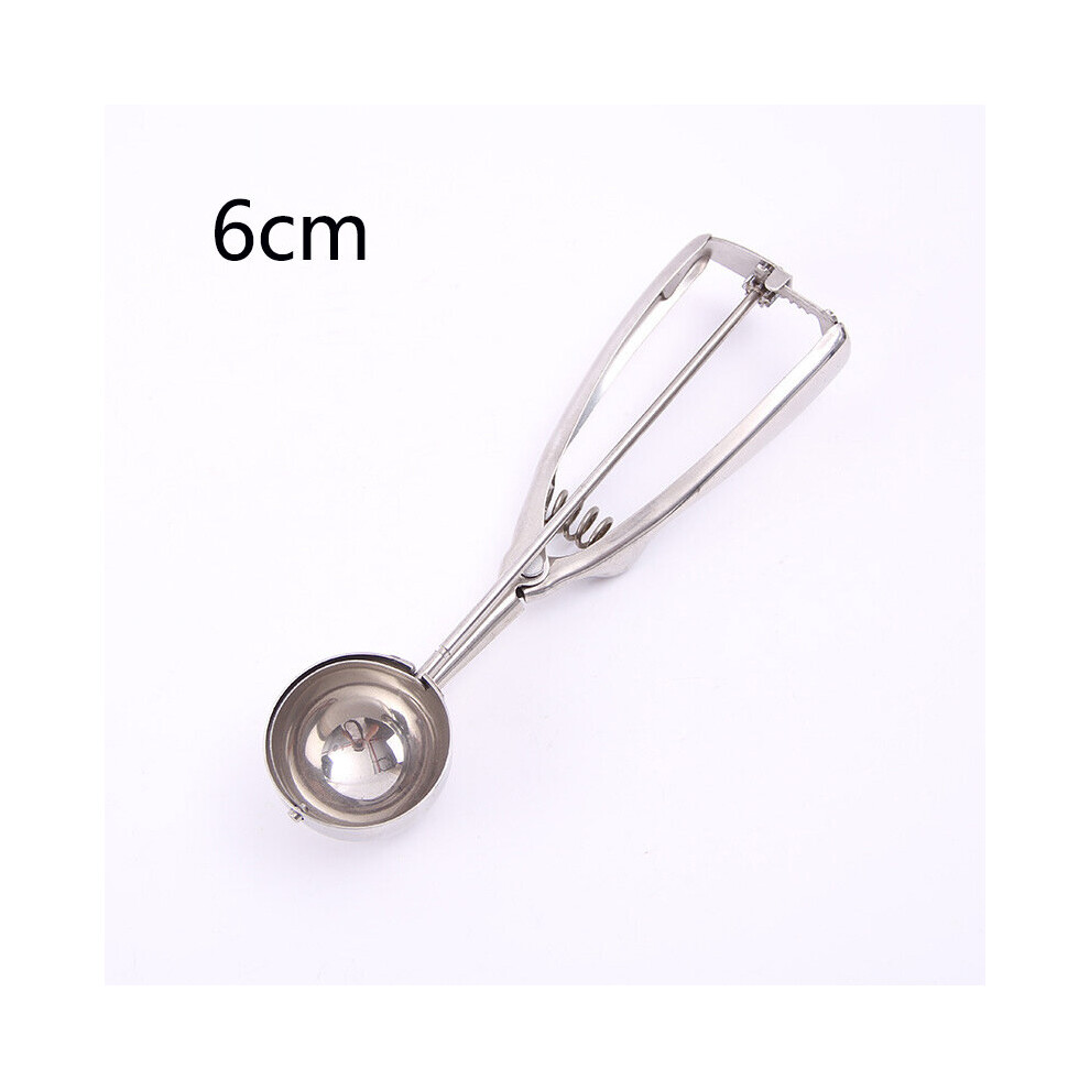 4/5/6CM Ice Cream Spoon Stainless Steel Spring Handle Cookie Scoop Fruit Spoon Ice Cream Watermelon Spoon Dig Ball Fruit Spoon