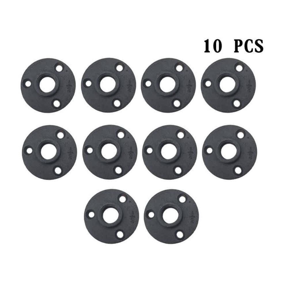 10Pcs Dn15 1/2 Inch Malleable Iron Pipe Floor Fitting Plumbing Threaded 3 Holes Flange 5063131260267