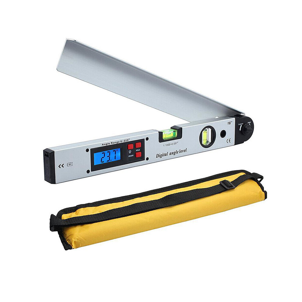 0-225 Degree 400Mm Digital Angle Ruler Aluminum Alloy Electronic Protractor Angle Finder Level Measuring Gauge Meter Inclinomete 5063131267402