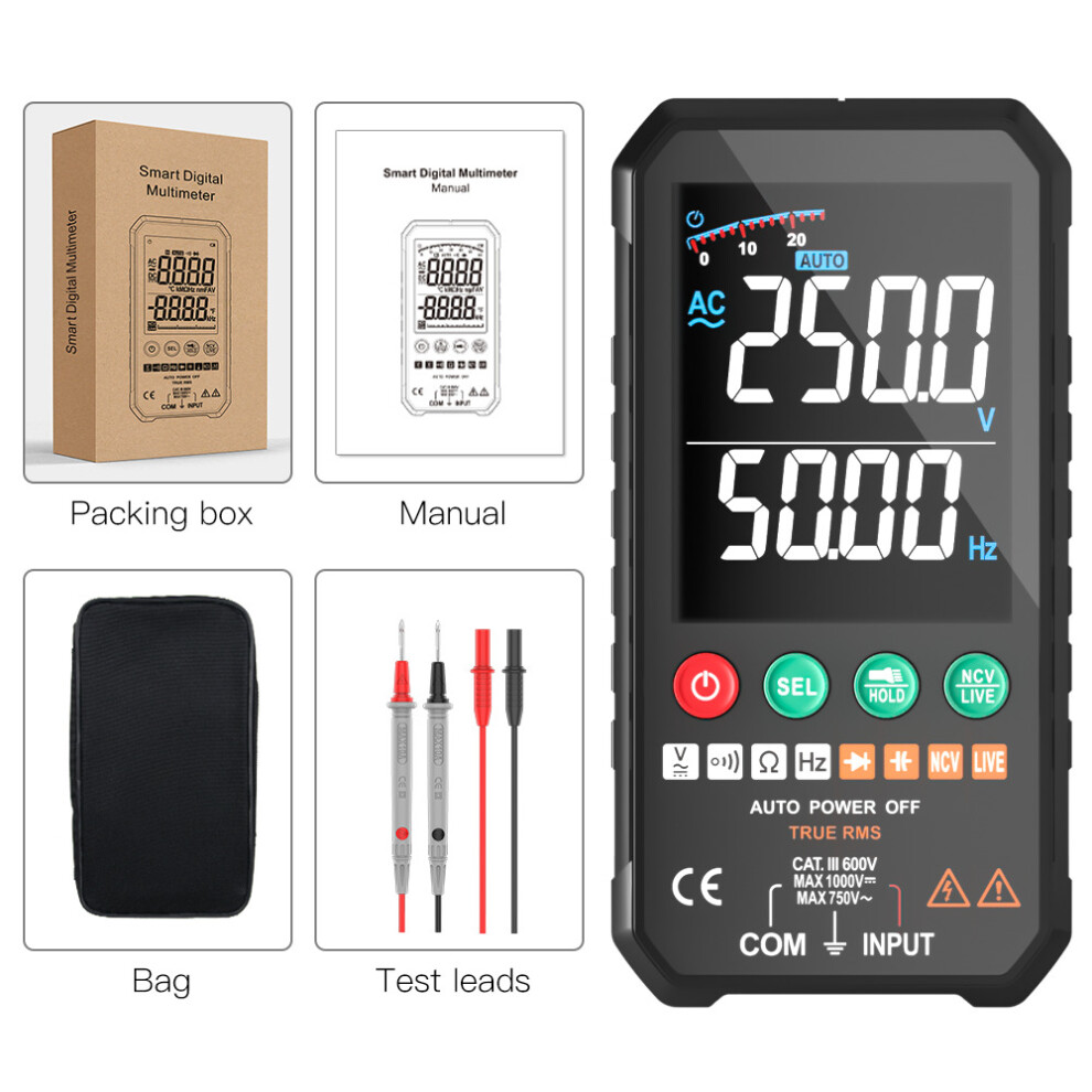 Fuyi New Generation 600V Smart Intelligent Phone Digital Multimeter Ohm Capacitance Hz Ac Dc Ncv Advance Multimetro Tester 5063131287127