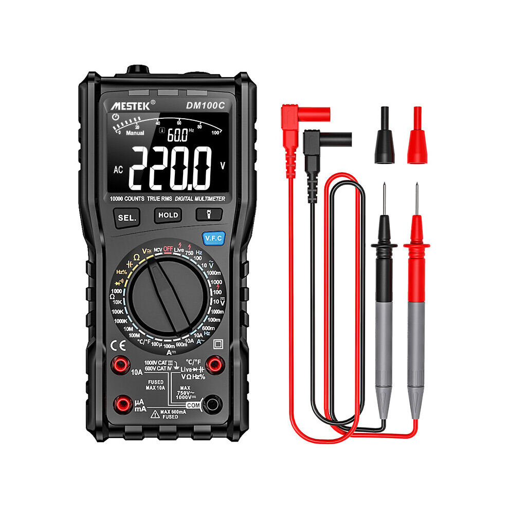 Mestek Digital Multimeter 9999 Analog Tester True Rms Professional Multimetro Diy Transistor Capacitor Ncv Testers Lcr Meter 5063131287080