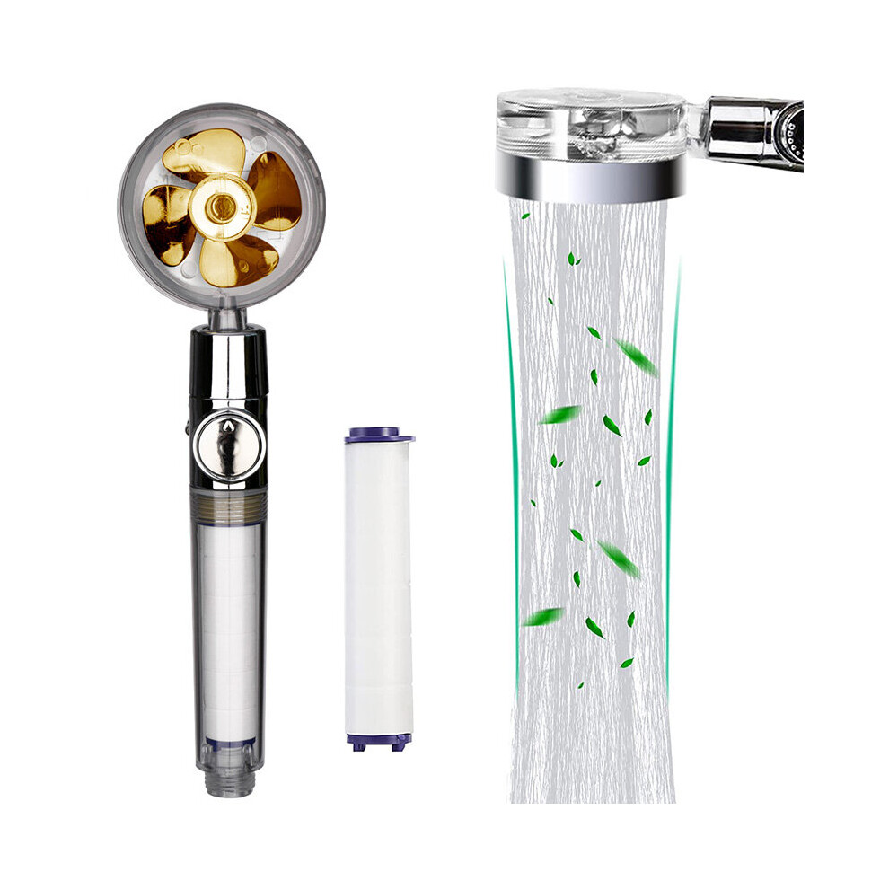Turbo Propeller Rainfall Handheld Shower Head Water Saving For Bathroom Accessaries Showerhead Body Jet Shower 5063131264067
