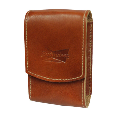 Budweiser Tan Leather Cigarette Packet Holder