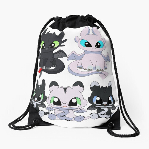 Drawstring Bag All family Dragons night fury, httyd, dragon babies