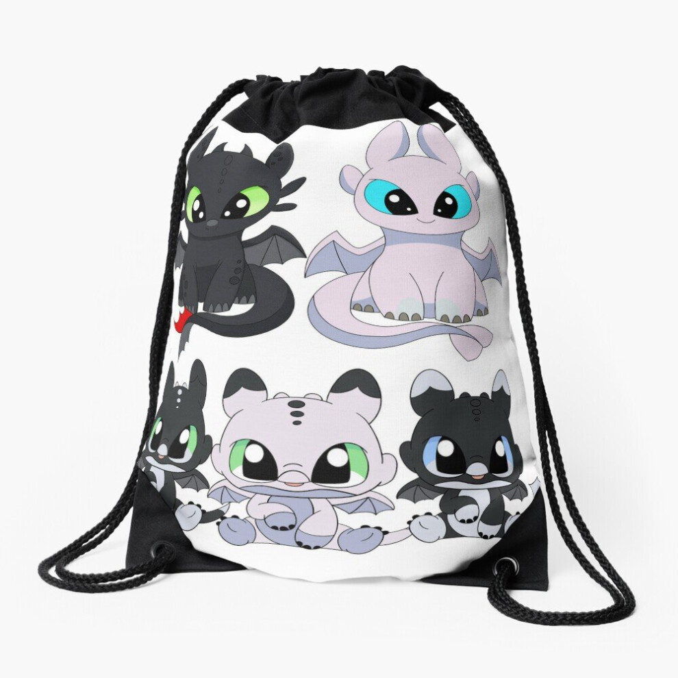 Drawstring Bag All family Dragons night fury, httyd, dragon babies, night lights, how to train dragon, cloudjumper Sport Gym Shoe Backpack